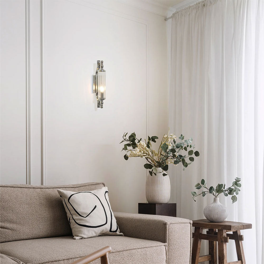 Rodillo Interior Tubular Clear Glass Wall Light Chrome - RODILLO2