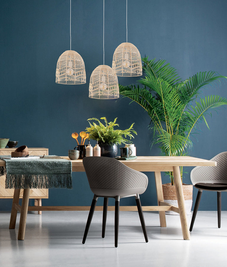 Ellipse Shape Rattan Pendant Natural - ROTA1