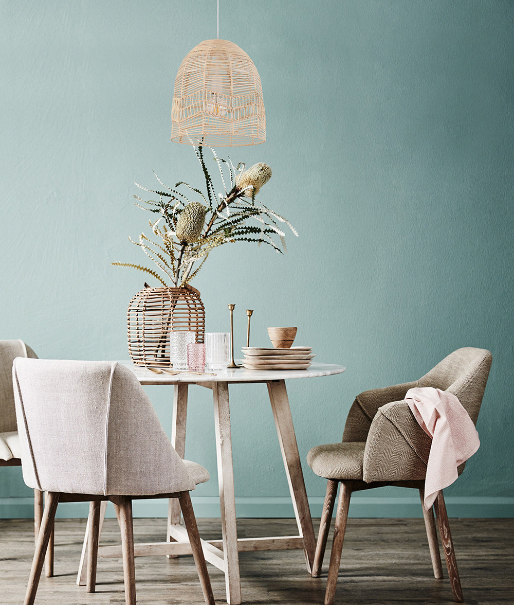 Ellipse Shape Rattan Pendant Natural - ROTA1