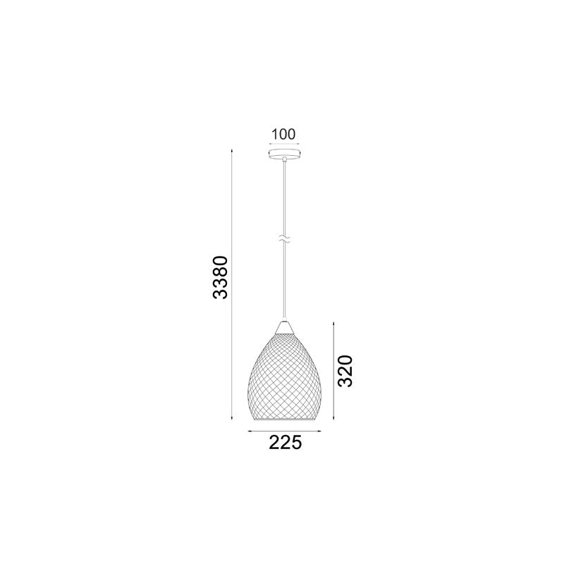 Ellipse Glass Shape Pendant Copper - Rictus3