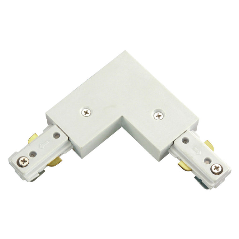 Single Circuit Track L Shaped Joiner White - L-Feed-R-WH-3WIRE