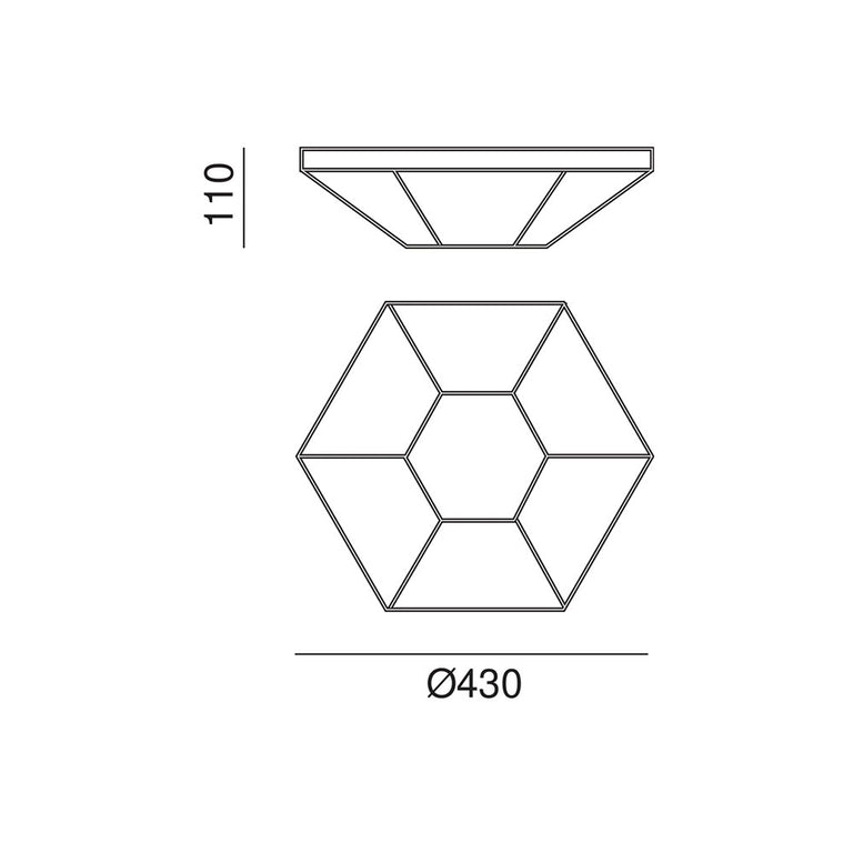 Rilegato Large Pentagon Ceiling Light - 490.00.80