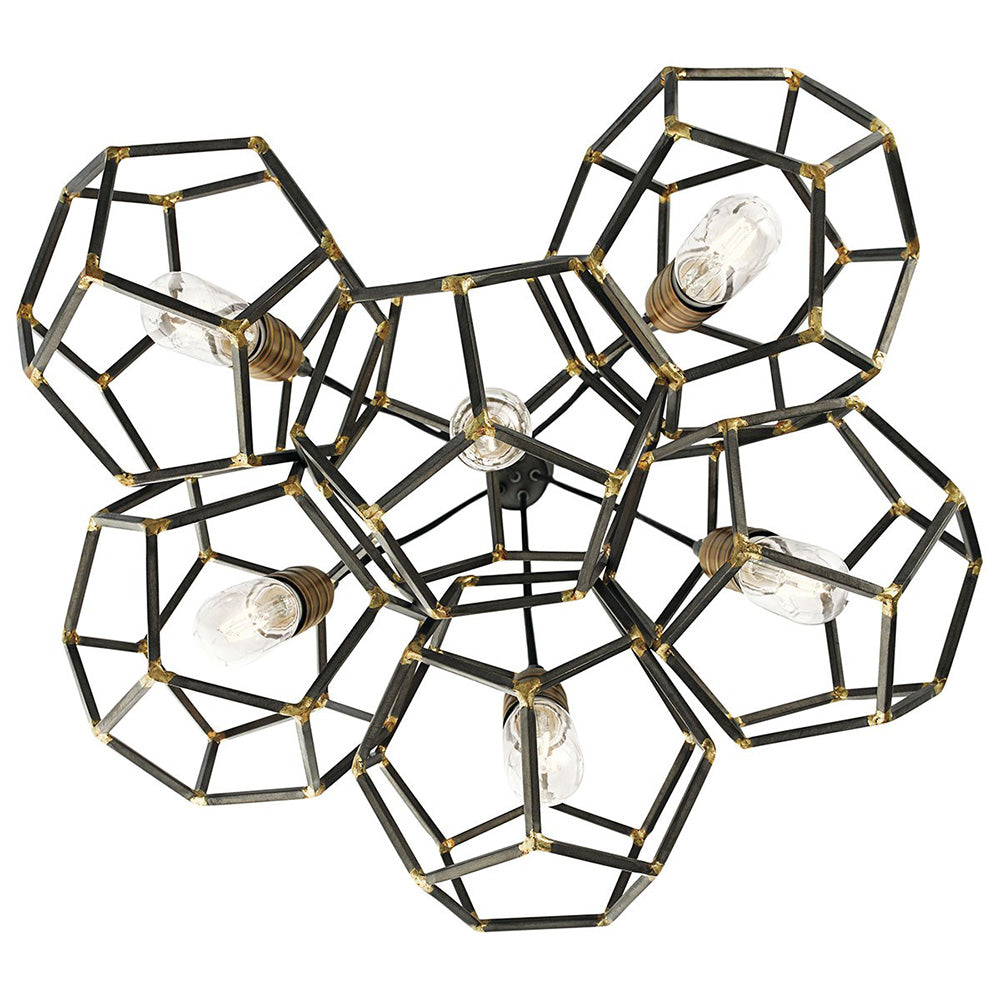 Rocklyn 6 Light Chandelier Raw Steel - KL/ROCKLYN6/RS