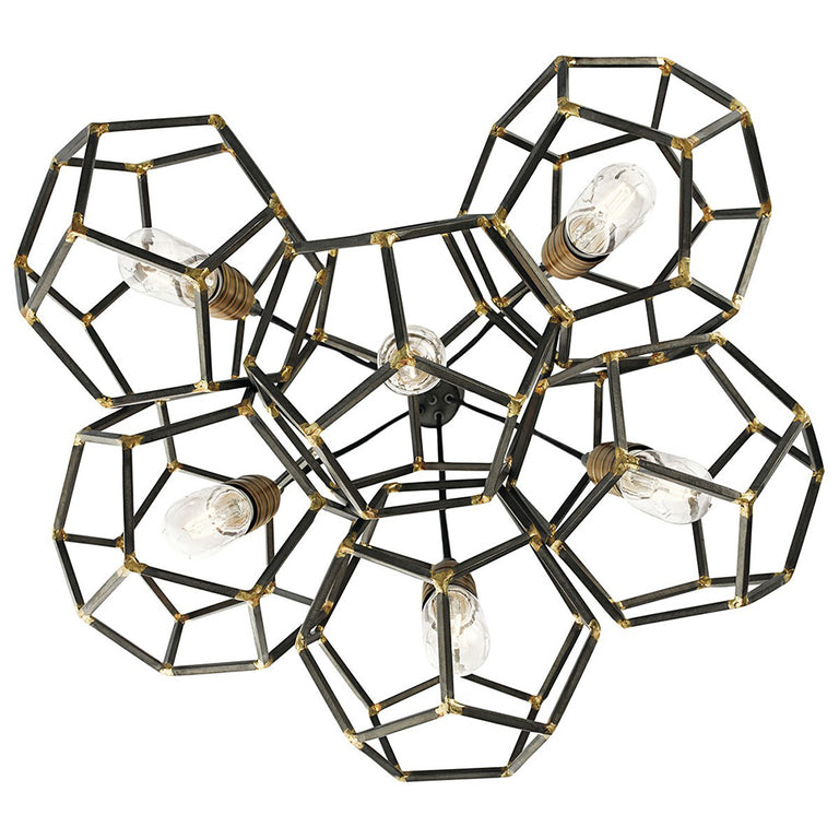 Rocklyn 6 Light Chandelier Raw Steel - KL/ROCKLYN6/RS