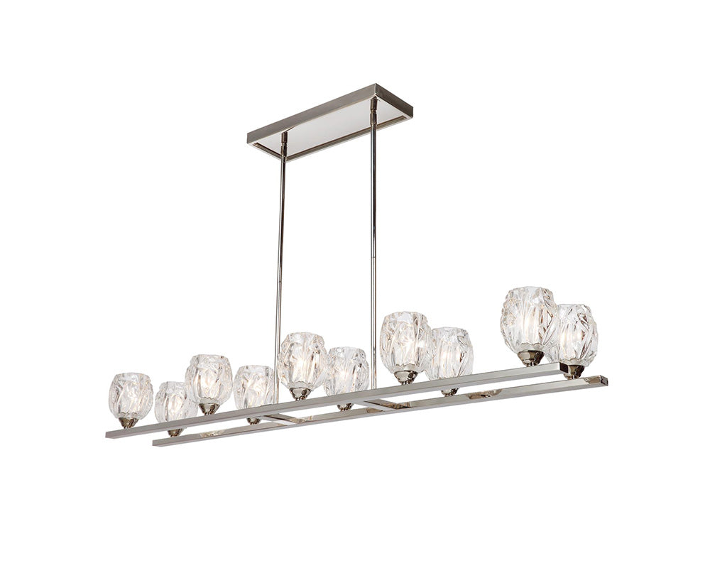 Rubin 35W LED 10 Light Island Chandelier Polished Nickel / Warm White - FE-RUBIN-ISLE