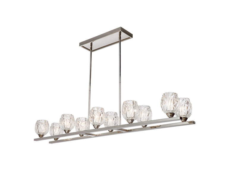 Rubin 35W LED 10 Light Island Chandelier Polished Nickel / Warm White - FE-RUBIN-ISLE