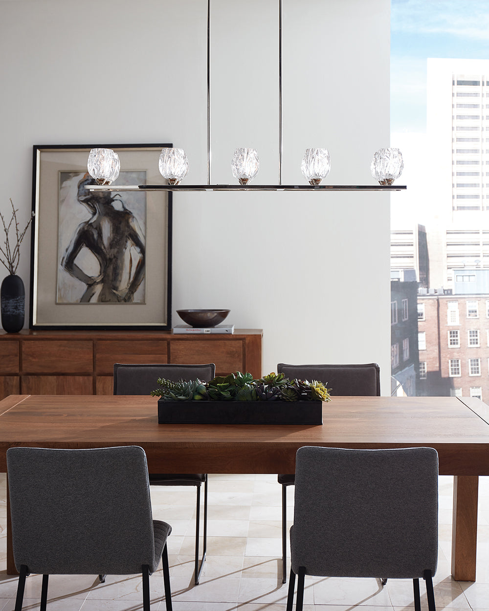 Rubin 35W LED 10 Light Island Chandelier Polished Nickel / Warm White - FE-RUBIN-ISLE