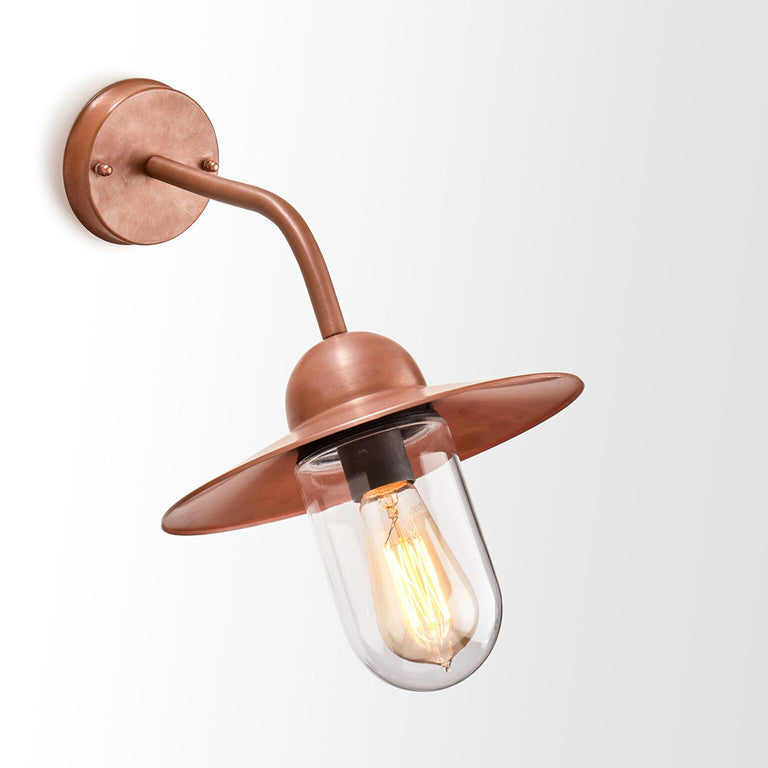 Longil Industrial Outdoor Wall Light Aged Copper
