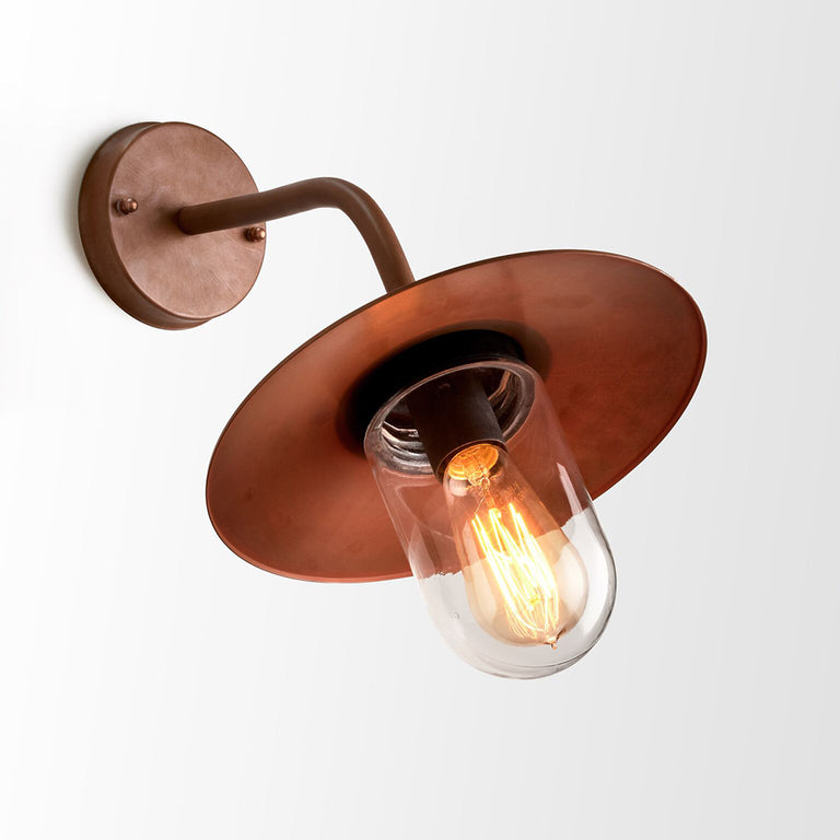 Longil Industrial Outdoor Wall Light Aged Copper
