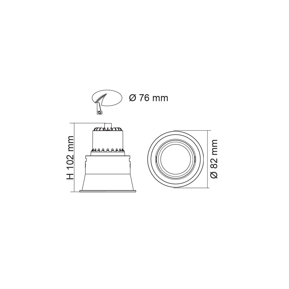 Unifit Adjustable 10W Dimmable LED Downlight White / Tri-Colour - S9009TC