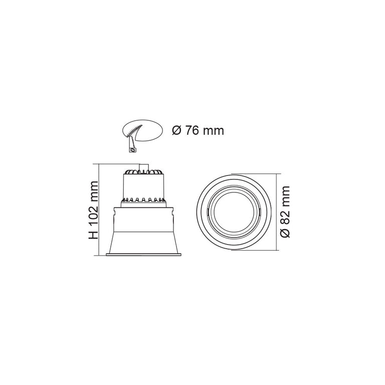 Unifit Adjustable 10W Dimmable LED Downlight White / Tri-Colour - S9009TC