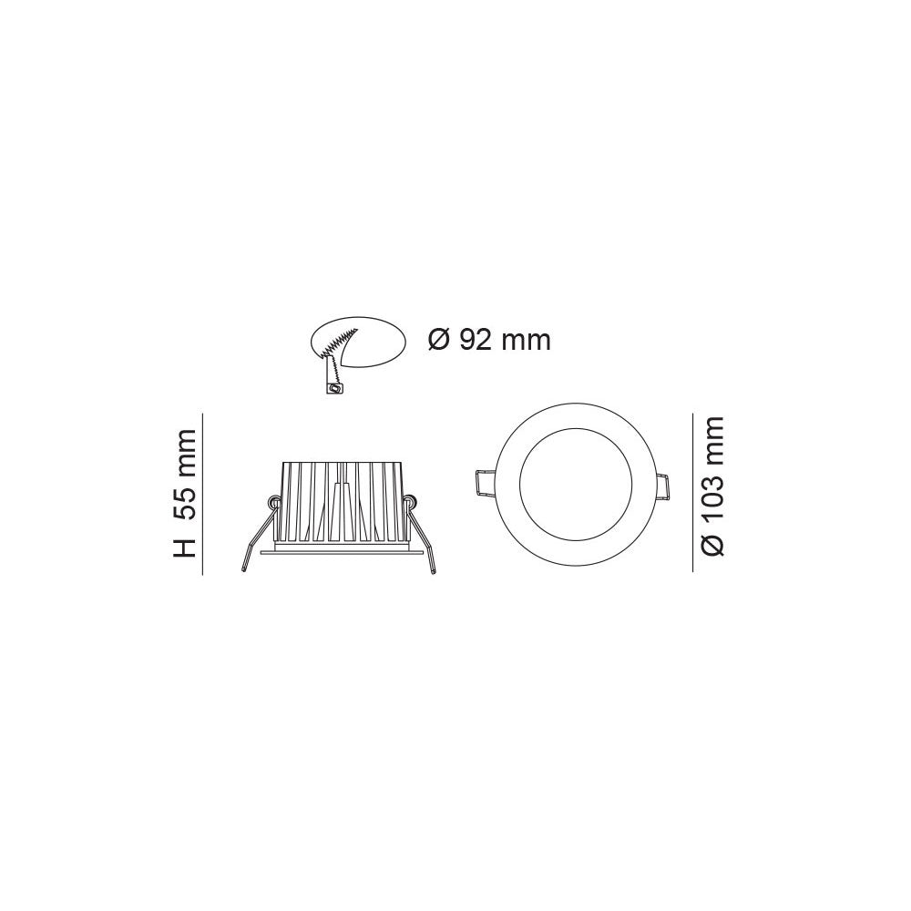 Ecostar 12W LED Dimmable Downlight Silver / Tri-Colour - S9048TC/SL