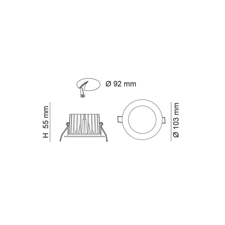 Ecostar 12W LED Dimmable Downlight Silver / Tri-Colour - S9048TC/SL