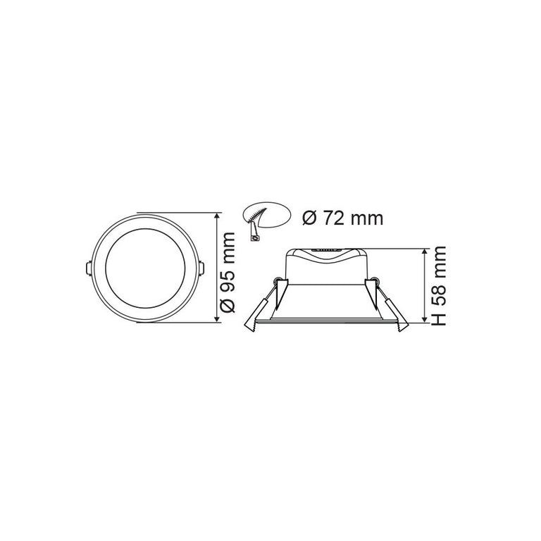 Wave Round 7W Dimmable LED Downlight White / Tri Colour - S9064TC WH
