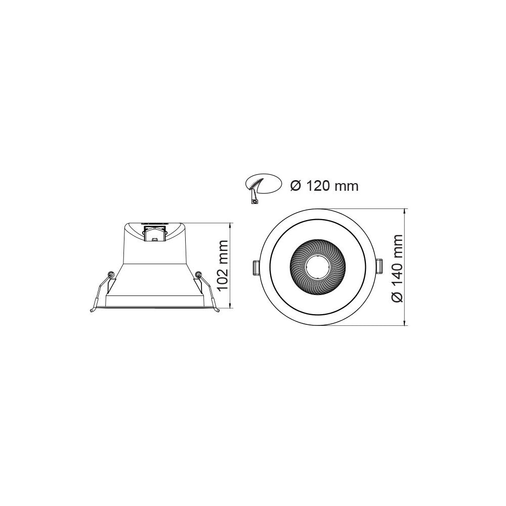 Coolum Plus 12W Dimmable LED Downlight Black / Tri-Colour - S9069TC/BK