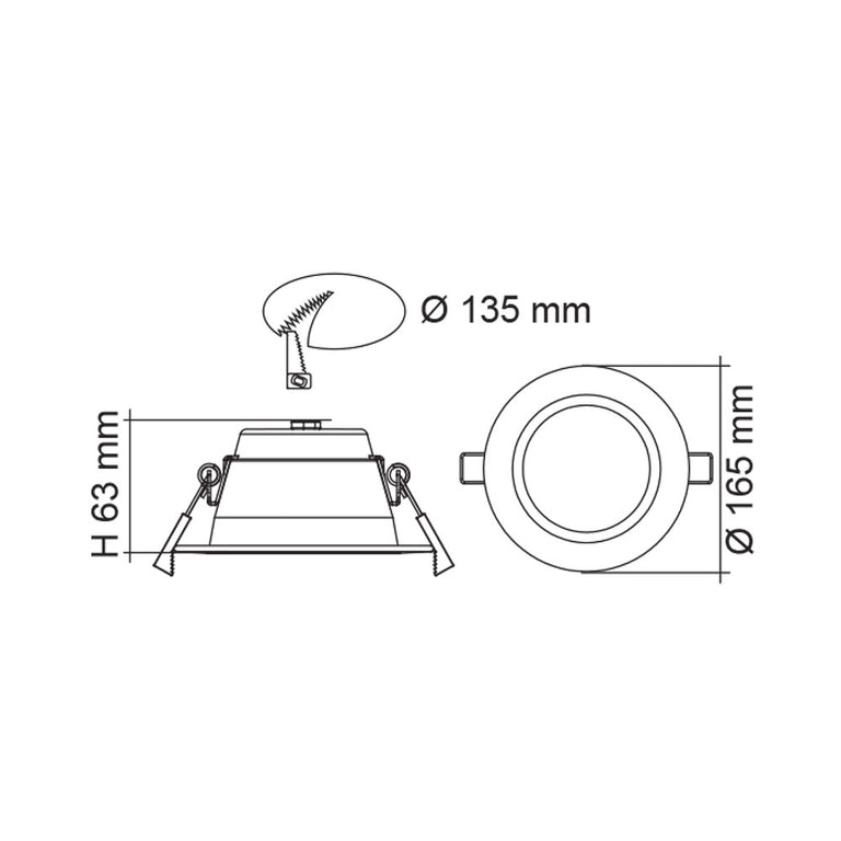 Premier 13W/18W Dimmable LED Downlight White / Tri Colour - S9073TC/WH/DP