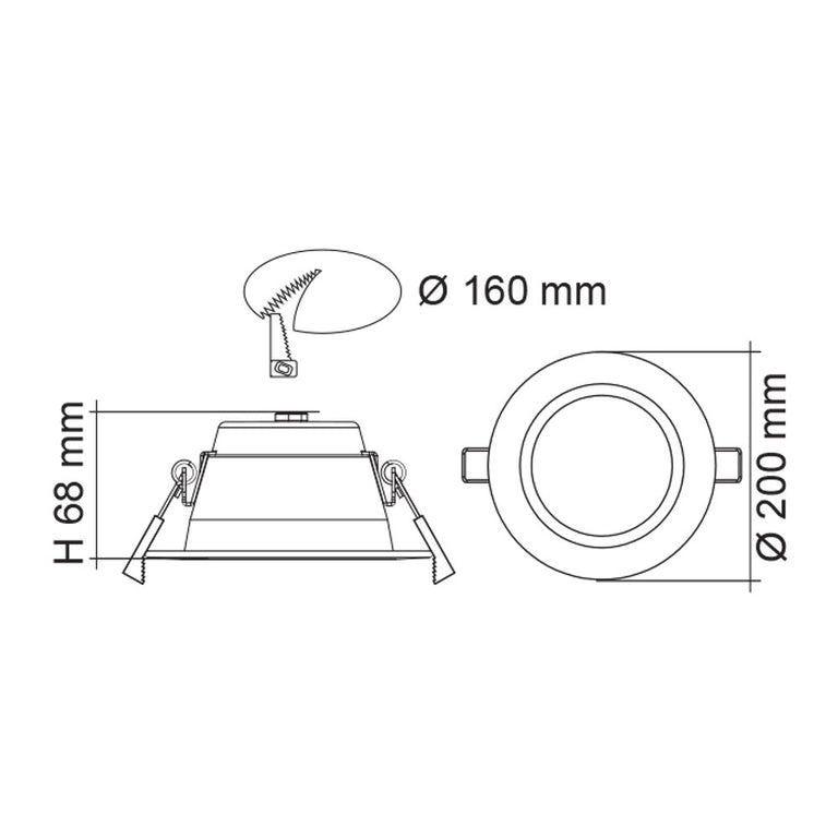 Premier 10W Dimmable LED Downlight White / Tri Colour - S9074TC/WH/HP
