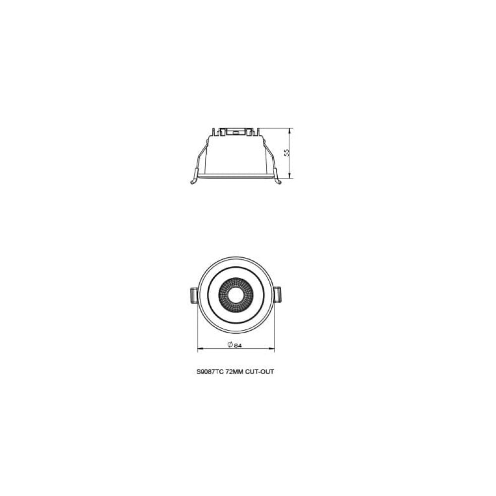 Balmoral 6W Dimmable LED Downlight Black / Tri-Colour - S9087TC/BK