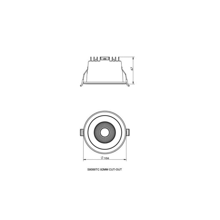 Balmoral 6W / 9W Dimmable LED Downlight Black / Tri-Colour - S9088TC/DP/BK