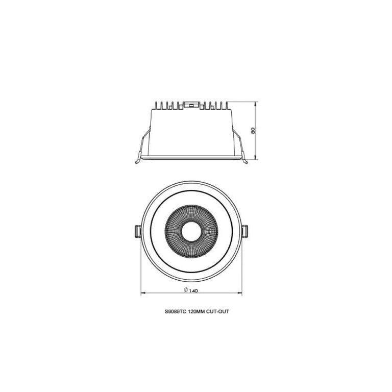 Balmoral 9W / 12W Dimmable LED Downlight Black / Tri-Colour - S9089TC/DP/BK