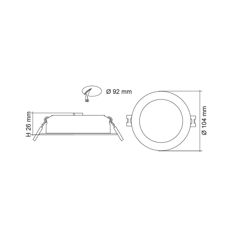 Trader Round 9W Dimmable LED Downlight White / Tri-Colour - S9141TC2/WH