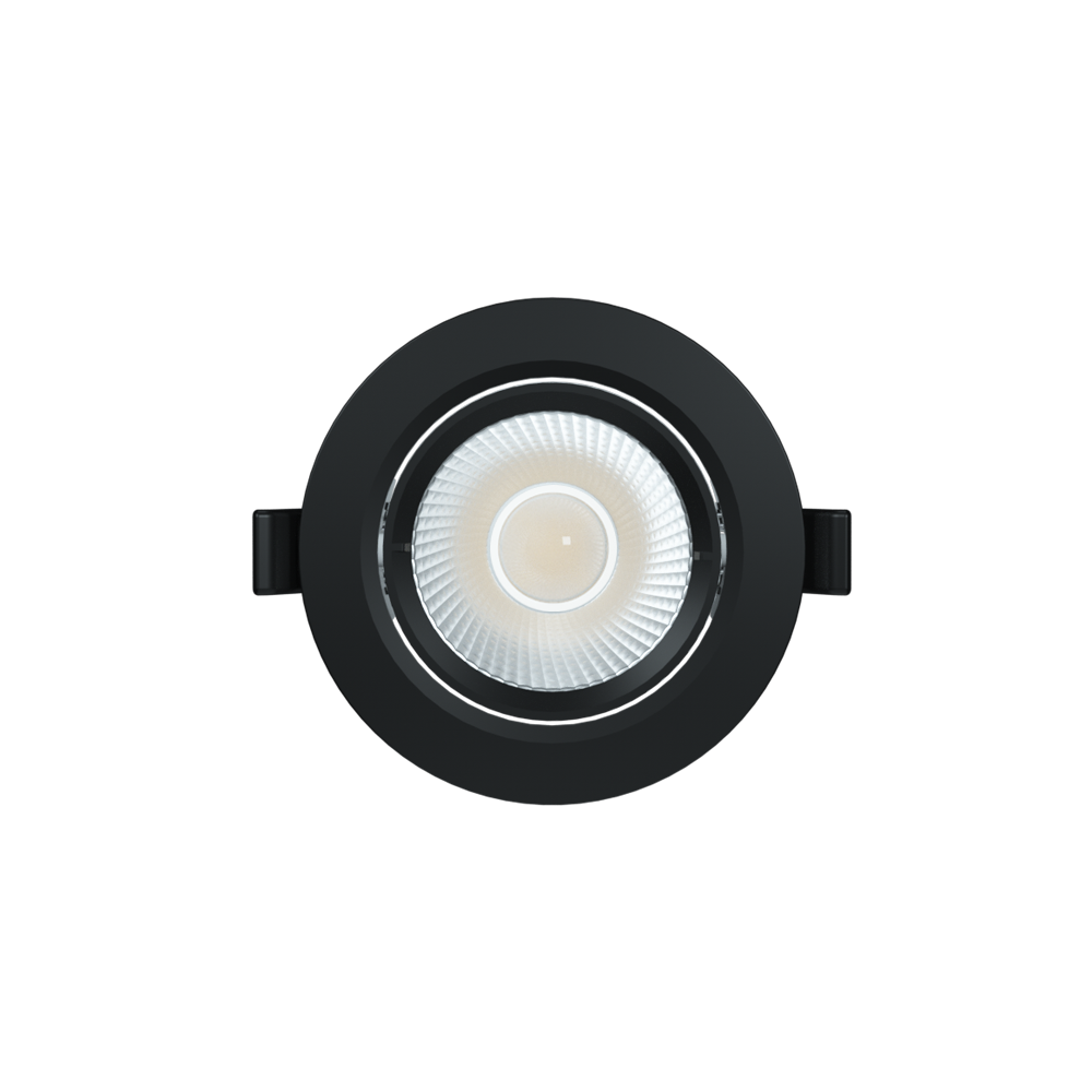 Coolum Plus 6W Centre Tilt Dimmable LED Downlight Black / Tri-Colour - S9167TC/BK