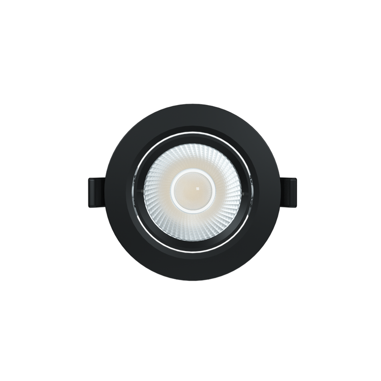 Coolum Plus 6W Centre Tilt Dimmable LED Downlight Black / Tri-Colour - S9167TC/BK