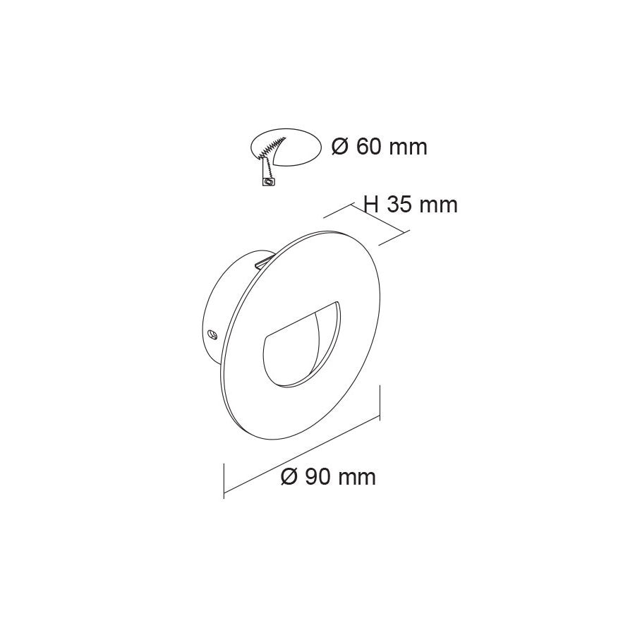 Darham 1.5W LED Step Light Aluminium Finish / Warm White - S9317 ALU