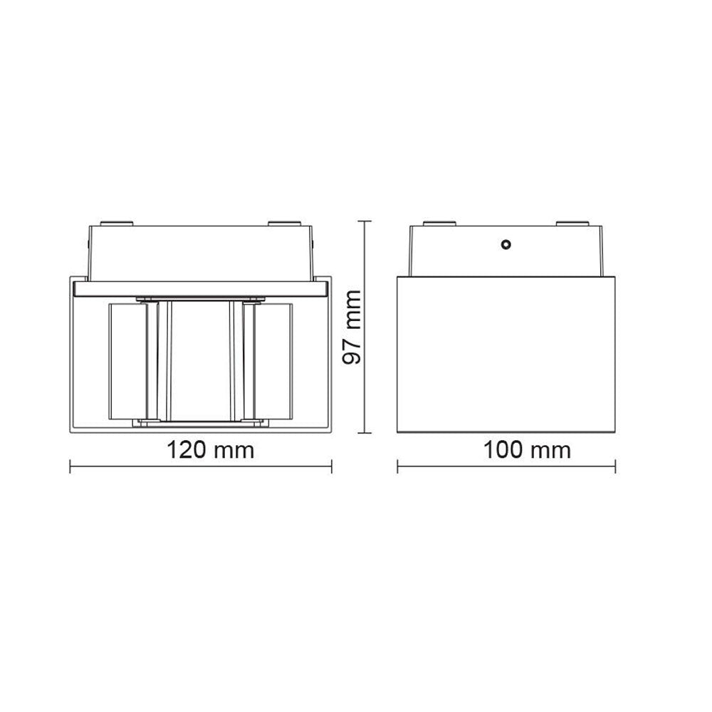 Cube II 10W LED Up/Down Wall Light Black / Warm White - S9320/WW/BK