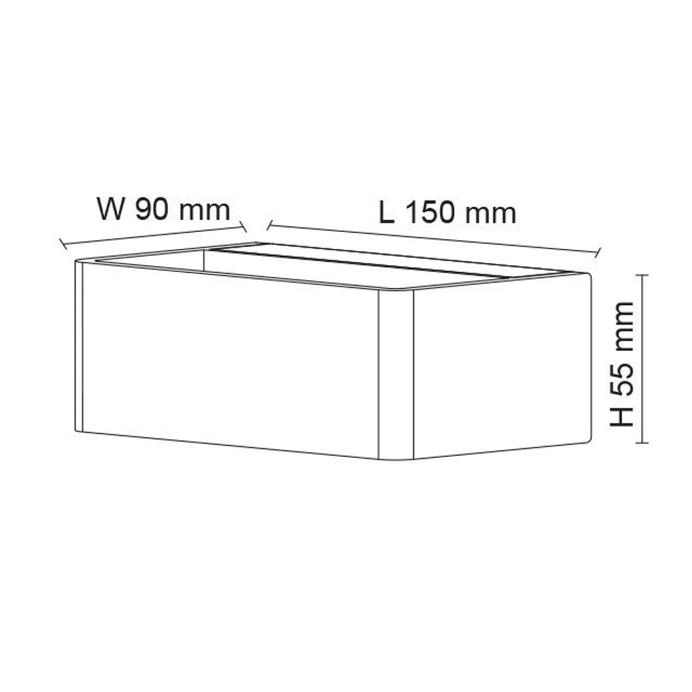 Lounge II 9W LED Up/Down Wall Light Black / Tri-Colour - S9328/150TC/BK