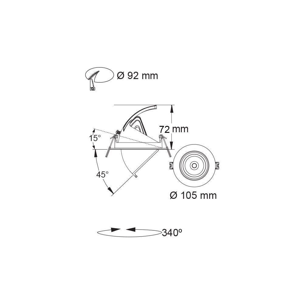 Newman IV 12W LED Dimmable Shoplight White / TriColour - S9525/92TC/WH
