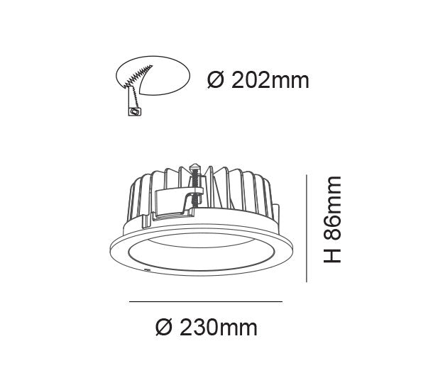 UNI LED 50W LED Round Shoplight White / Warm White - S9658WW WH