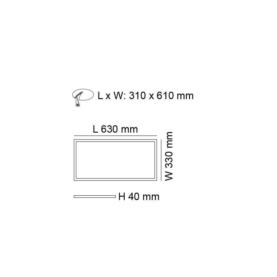 Recessed Ceiling 330mm x 630mm Frame Panel Trim White - S9704/214FRAME