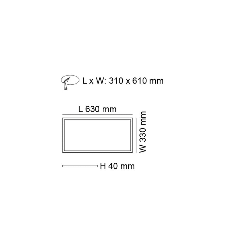 Recessed Ceiling 330mm x 630mm Frame Panel Trim White - S9704/214FRAME