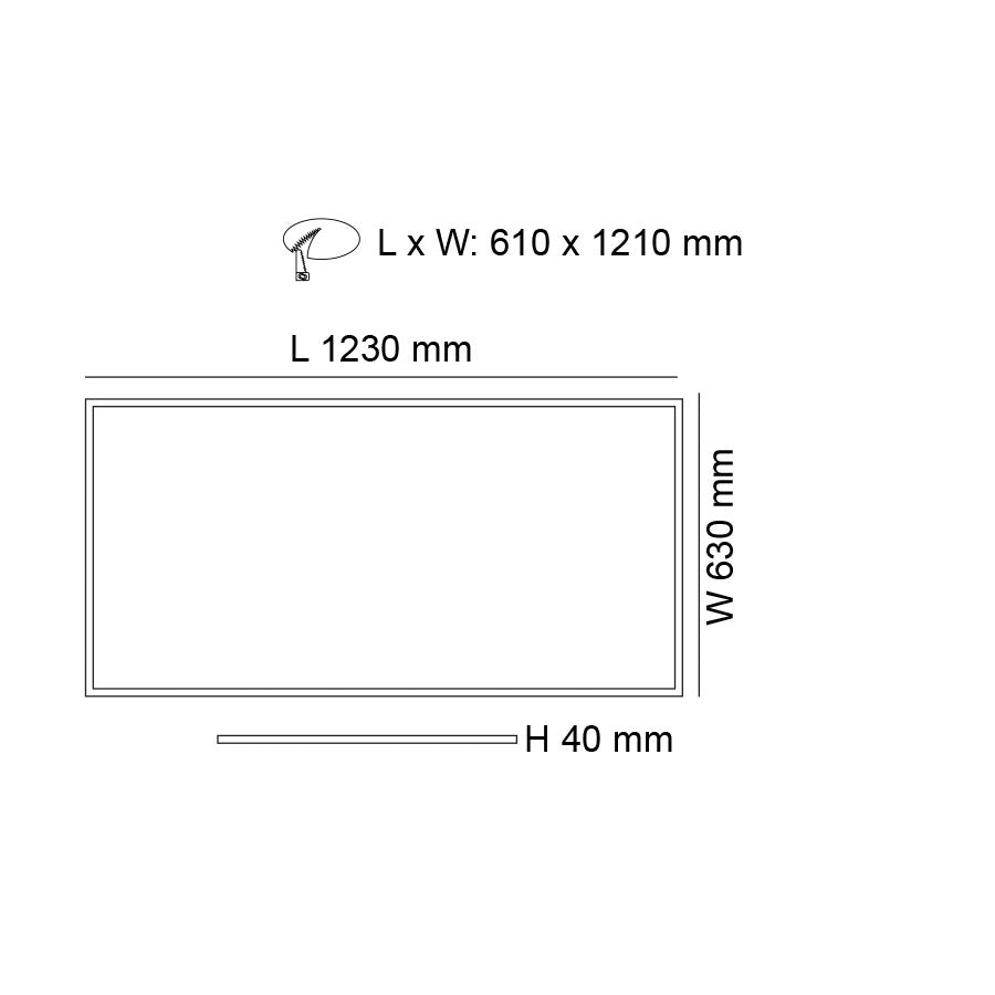 Recessed Ceiling 630mm x 1230mm Frame Panel Trim White - S9704/328FRAME