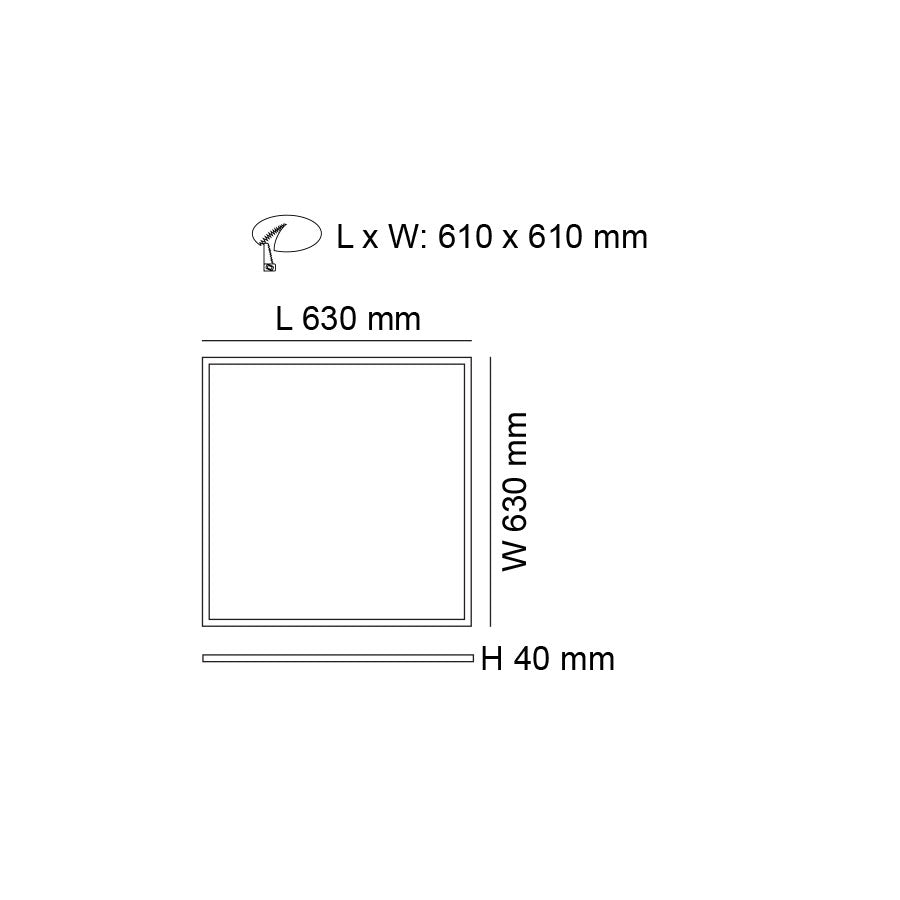 Recessed Ceiling 630mm x 630mm Frame Panel Trim White - S9704/414FRAME