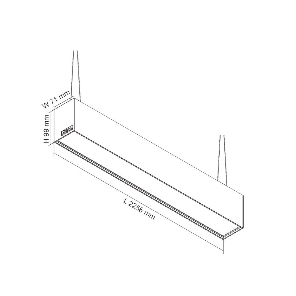 Titan 80W LED Connectable Profile Black / Tri-Colour - S9776/80TC/BK