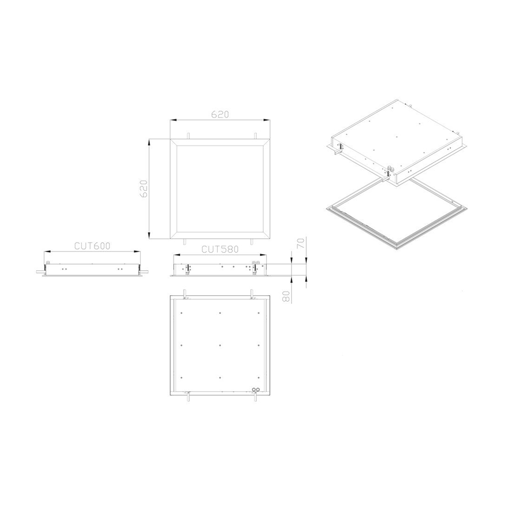 Bismarck II Cleanroom 53W LED Panel White / Cool White - S9794/606CW