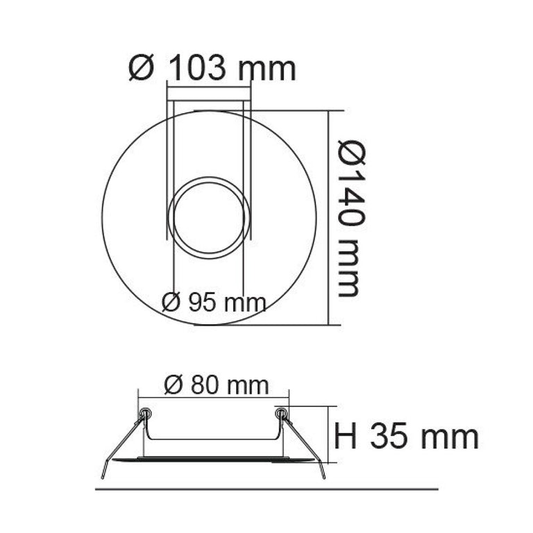 LED Downlight Adaptor Plate White - S9933WH