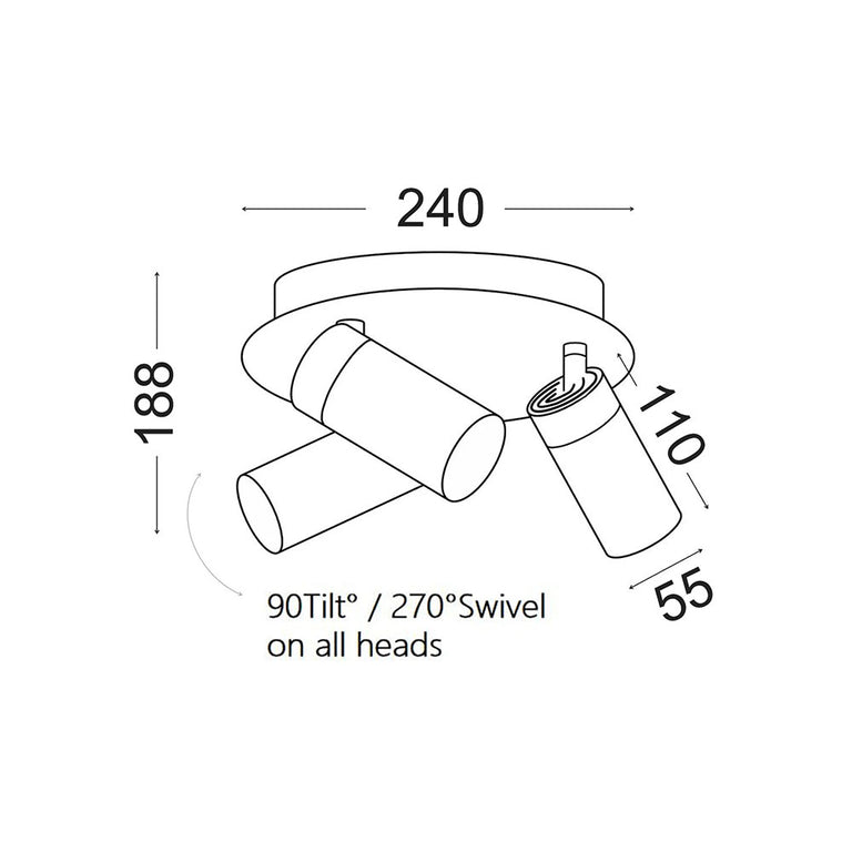 Sakup 3 Light 240V GU10 Spotlight White - SAKUP1