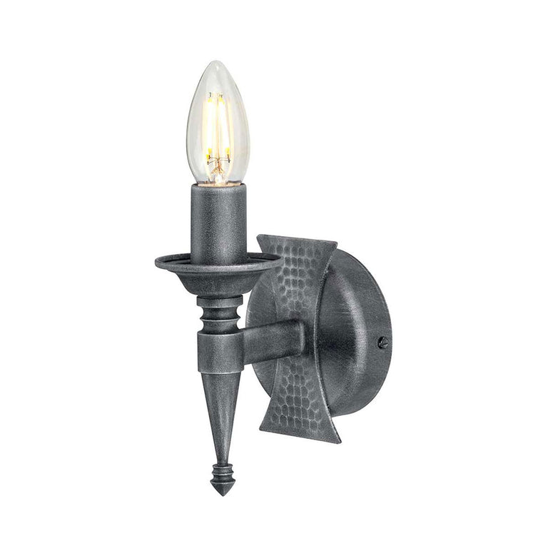 Saxon 1 Light Wall Light Black / Silver - SAX1-BLK-SIL
