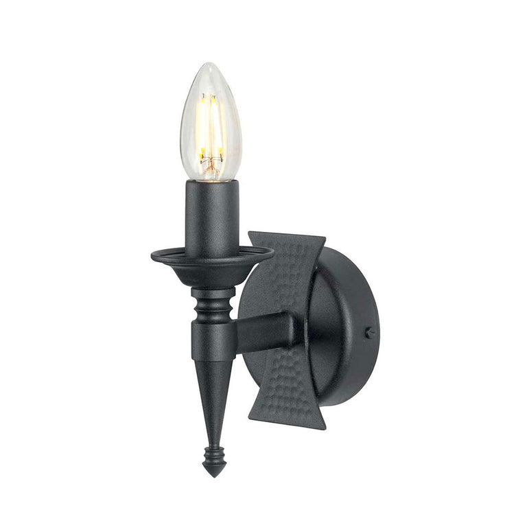 Saxon 1 Light Wall Light Black - SAX1-BLK