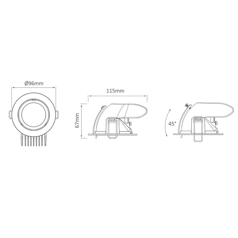 Scoop 13 Watt Dimmable Round LED Downlight Black / Neutral White - 20451