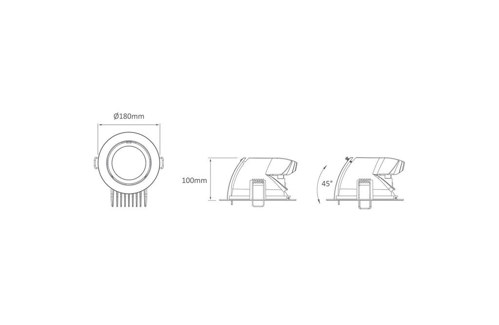 Scoop 25 Watt Dimmable Round LED Downlight White / White - 20575