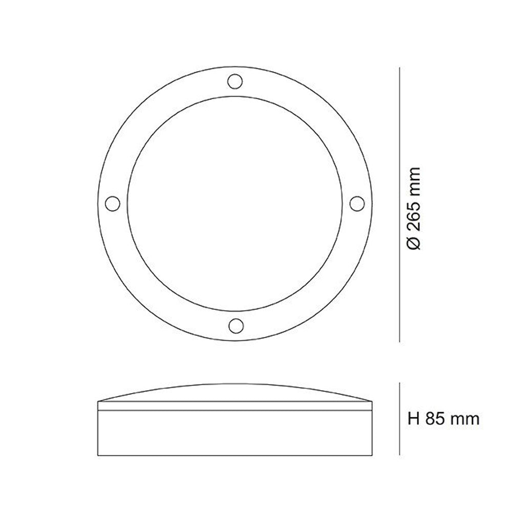 Cooper 16W LED Commercial Bunker Light Black / Tri-Colour IP65 - SE7081TC/BK