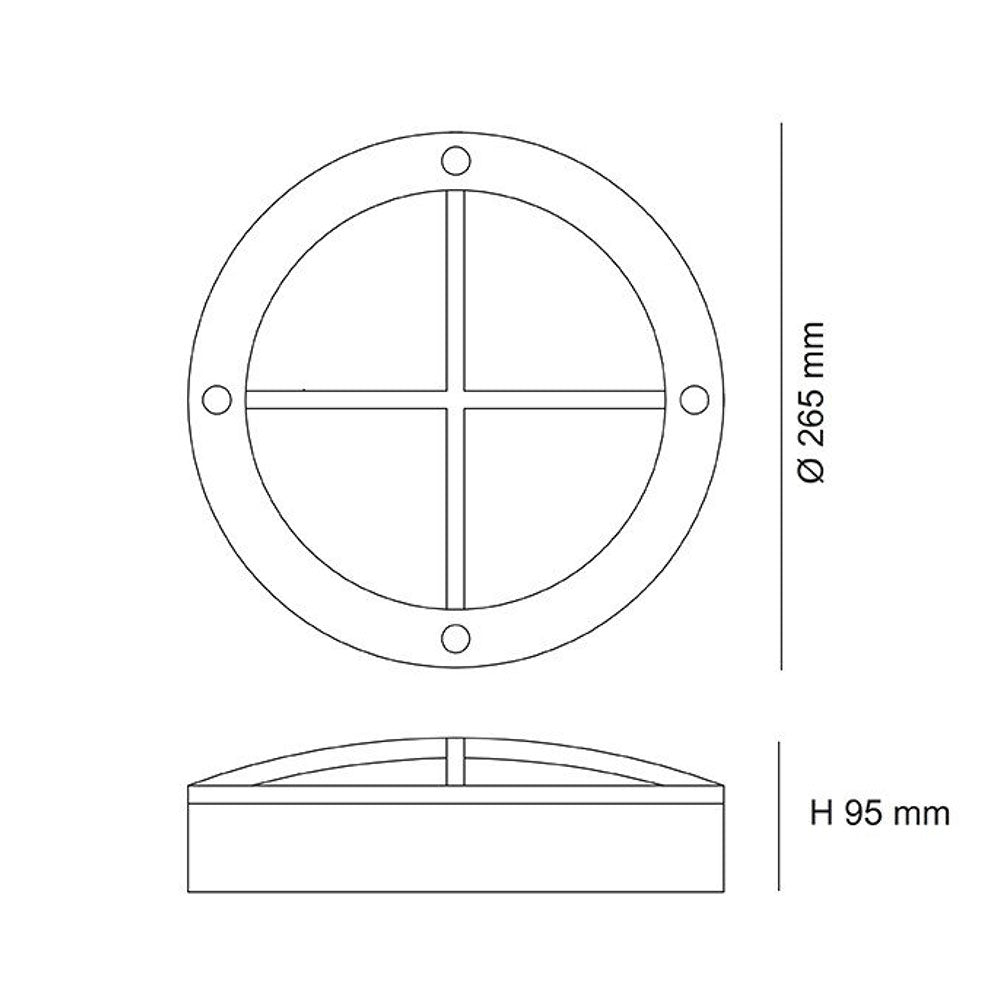 Cooper 16W LED Commercial Bunker Light Black / Tri-Colour IP65 - SE7082TC/BK