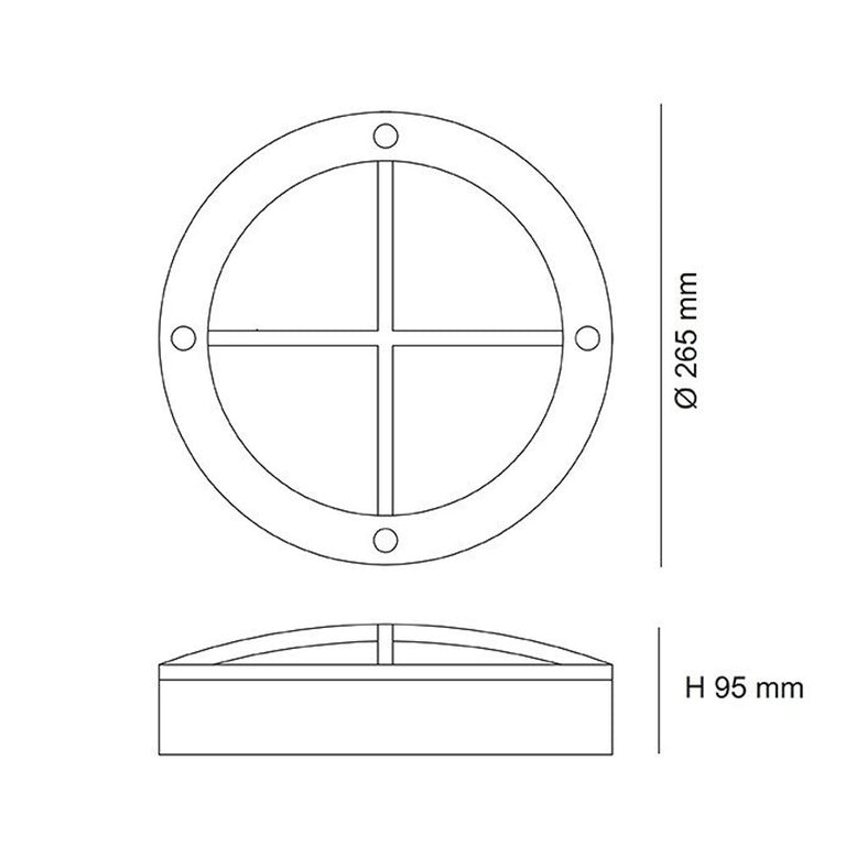 Cooper 16W LED Commercial Bunker Light Black / Tri-Colour IP65 - SE7082TC/BK