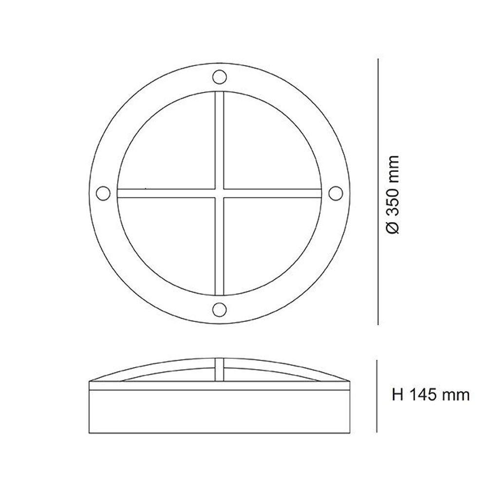 Cooper 23W LED Commercial Bunker Light Black / Tri-Colour IP65 - SE7084TC/BK