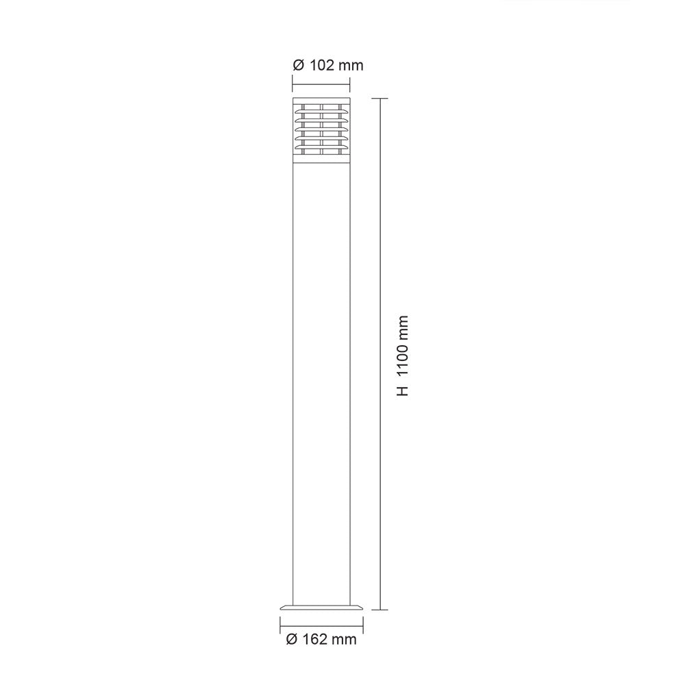 Swan Exterior 1100mm Bollard Light Stainless Steel - SE7086/100