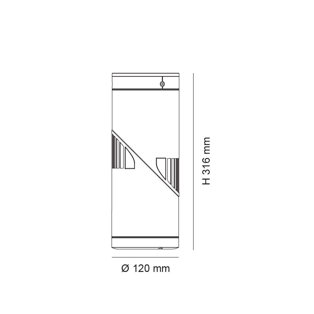 Angle 18W LED Surface Mounted Downlight Black / Warm White - SE7088 BK